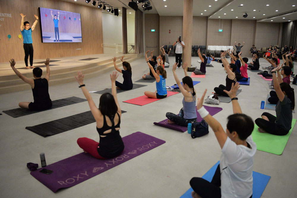 A mass Pilates session held by Bhumi Lifestyle (Photo by Chai Yu Leong)